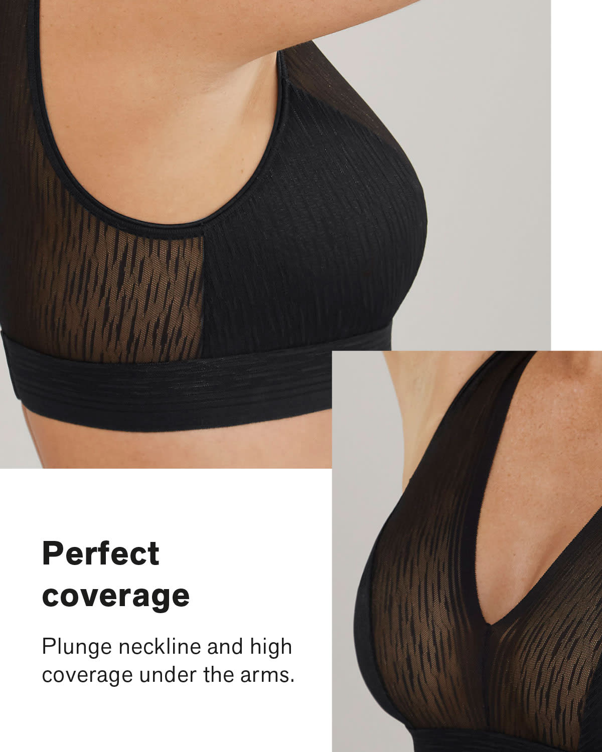 Florence Sheer Stripe Lace Unlined Wireless Bralette