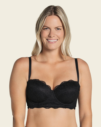  Convertible Balconette Lace Push Up Bra