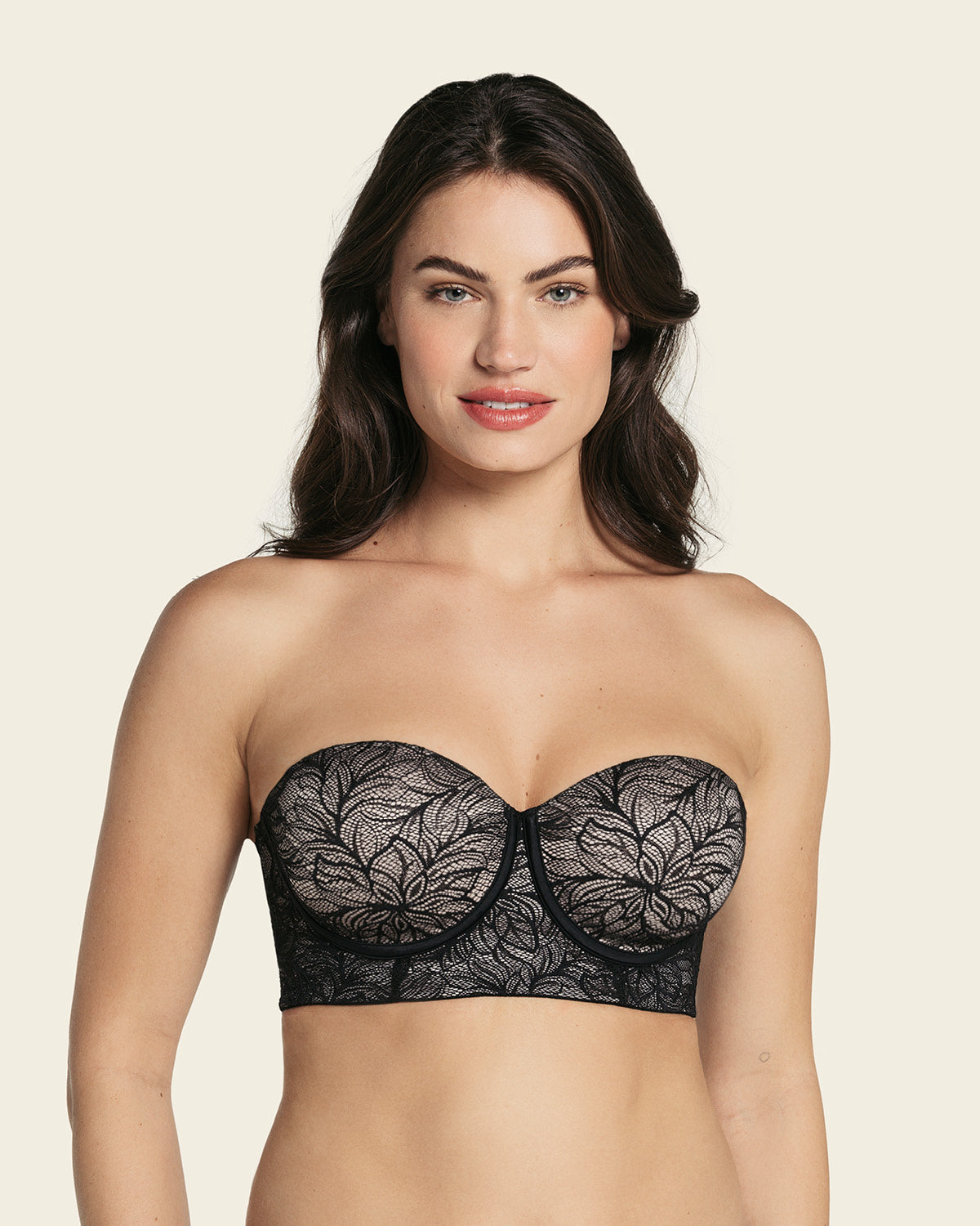  Lace 360: Strapless Longline Contouring Lace Bra