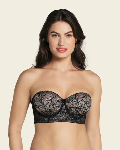  Lace 360: Strapless Longline Contouring Lace Bra