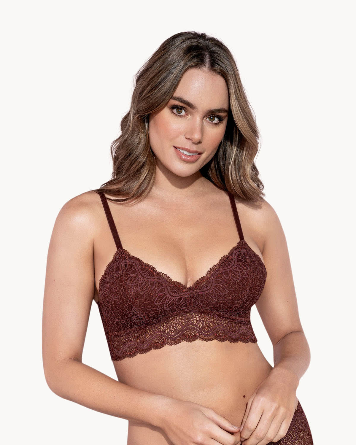  Padded Lace Longline Contour Bralette