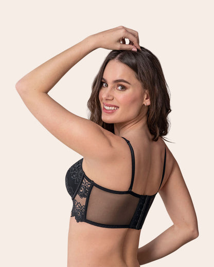  Supportive Underwire Lace Bustier Bra