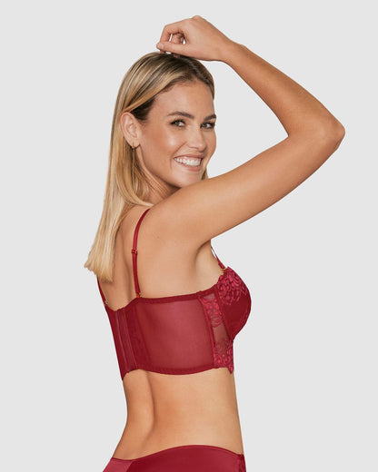  Supportive Underwire Lace Bustier Bra