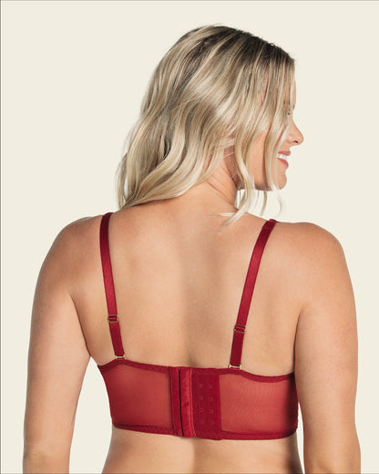  Sheer Lace Underwire Bustier Bra