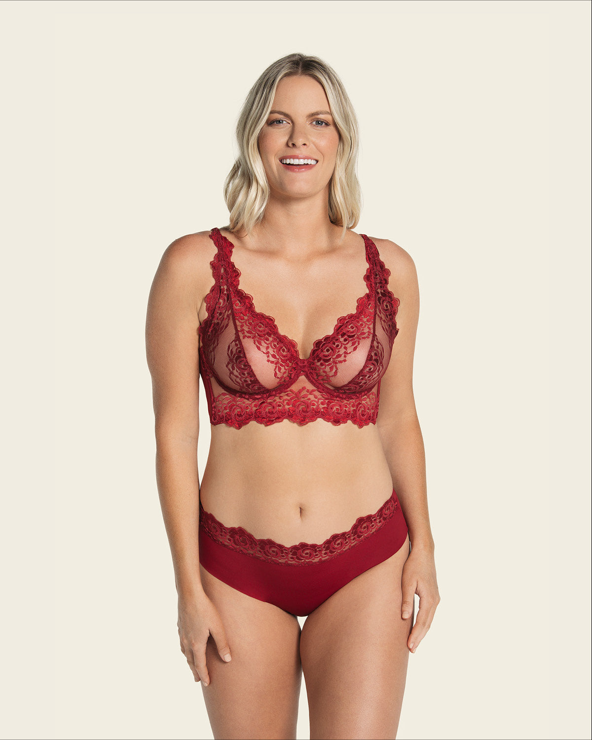  Sheer Lace Underwire Bustier Bra