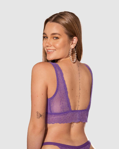  Fierce Almost-Plunge Sheer Lace Bralette