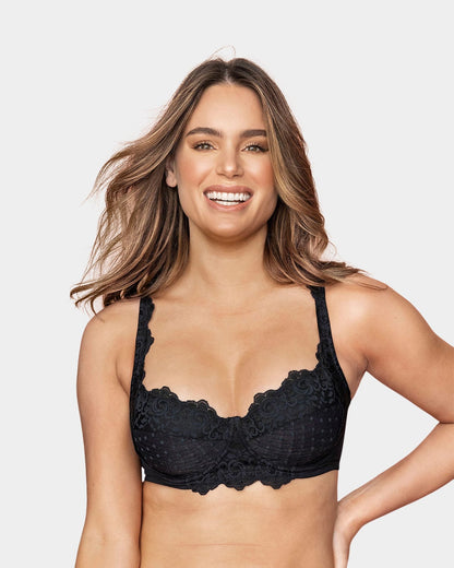  Lovely Lace High Coverage Underwire Bra