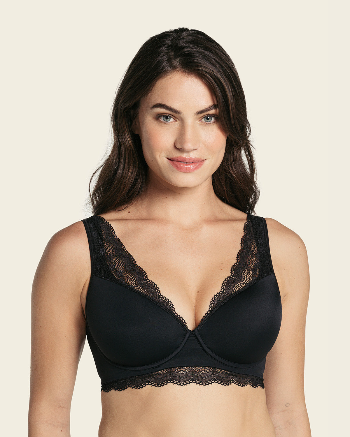  Deep Coverage Soft Lightly-lined Lace Underwire Bra