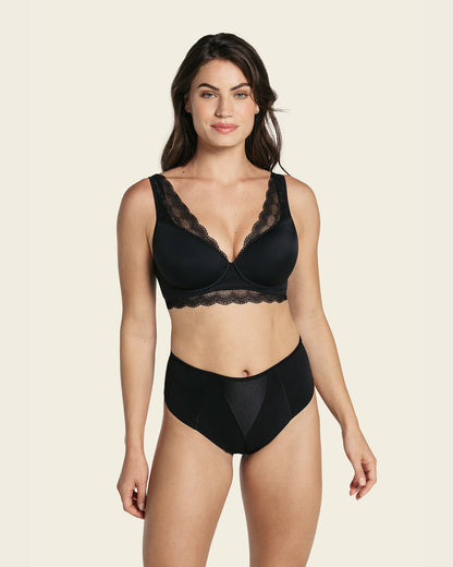  Deep Coverage Soft Lightly-lined Lace Underwire Bra