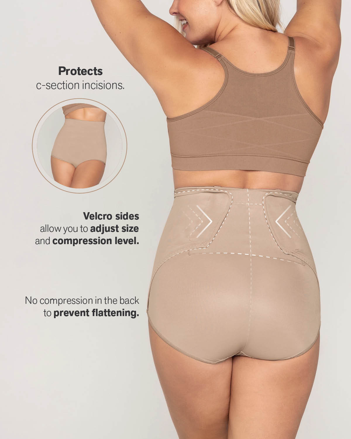  High-Waisted Firm Compression Postpartum Knicker With Adjustable Belly Wrap