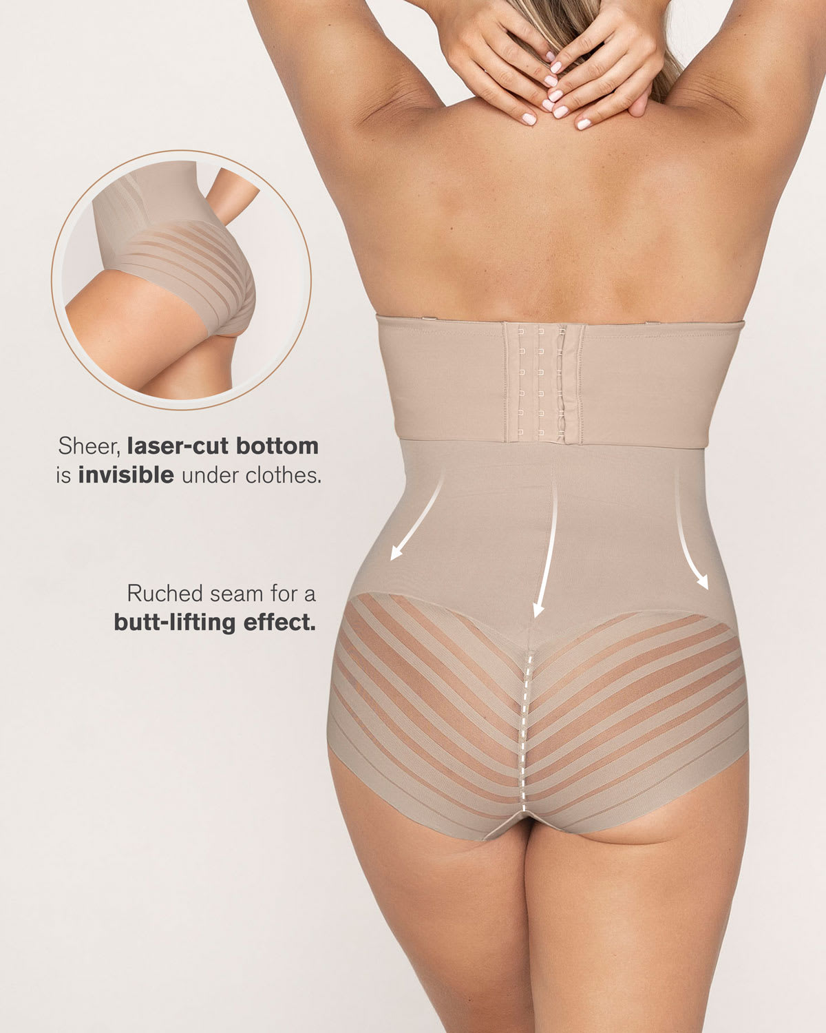 Lace Stripe Extra High-Waisted Sculpting Shaper Knicker