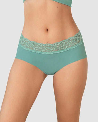  Ultra Light Lace Trim Hipster Knicker