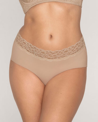  Ultra Light Lace Trim Hipster Knicker