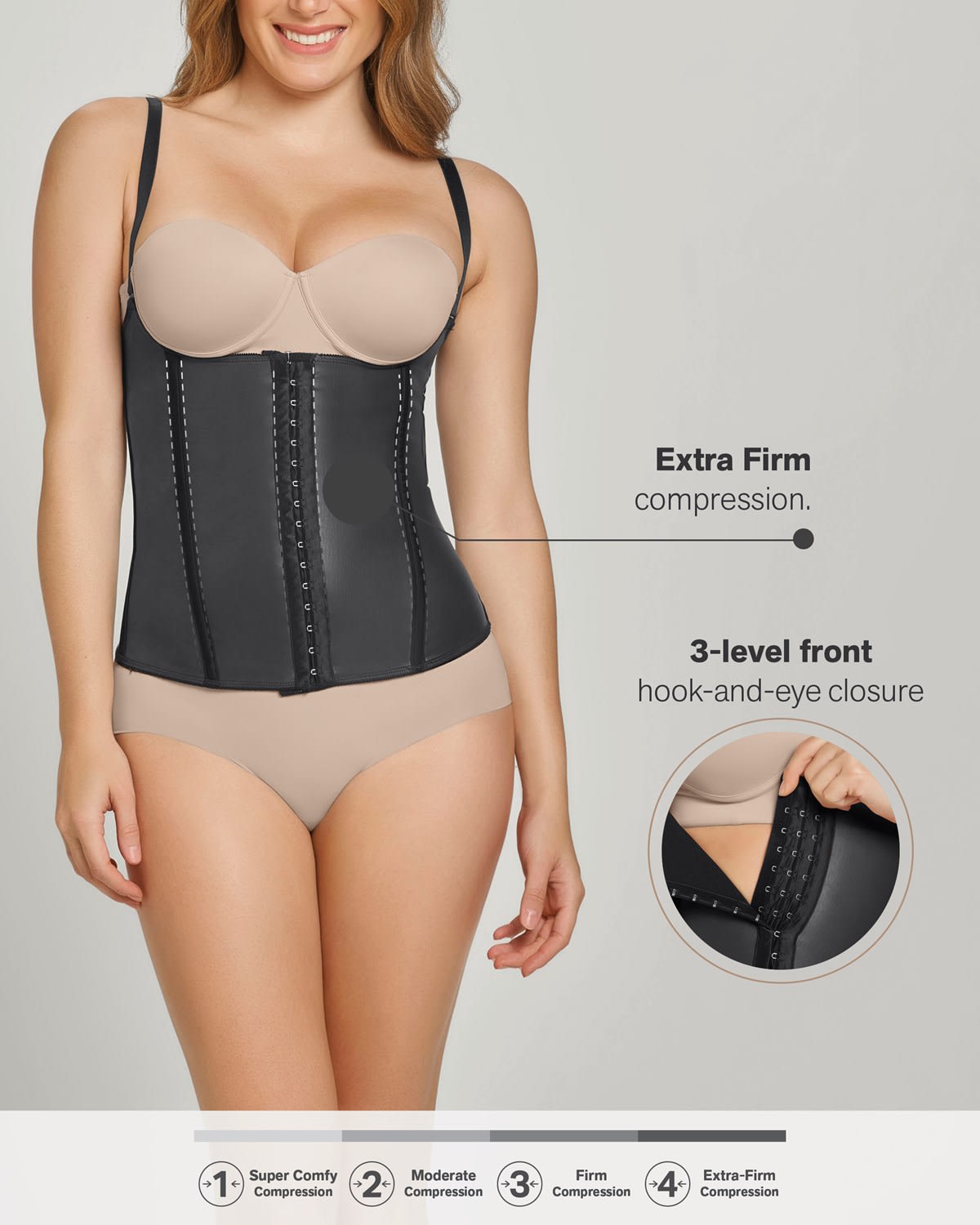  Latex Waist Trainer Vest With Extra-Firm Compression