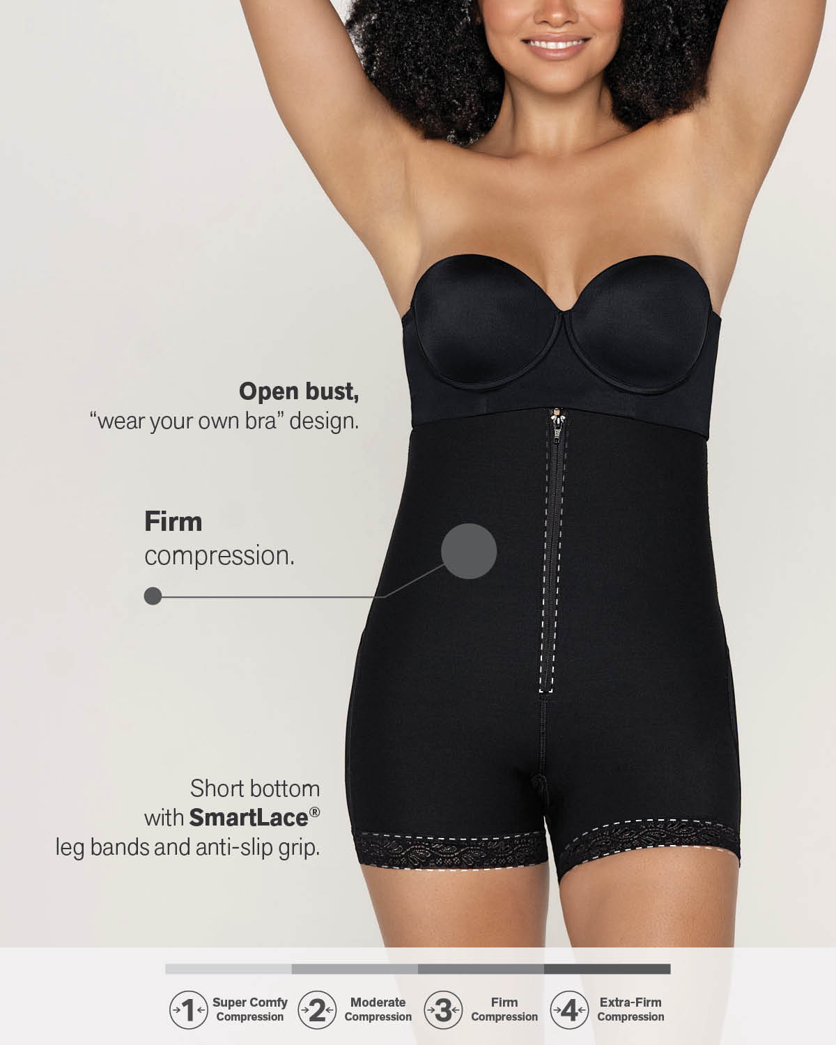  Firm Tummy Control Strapless Shaper With Butt Lifter