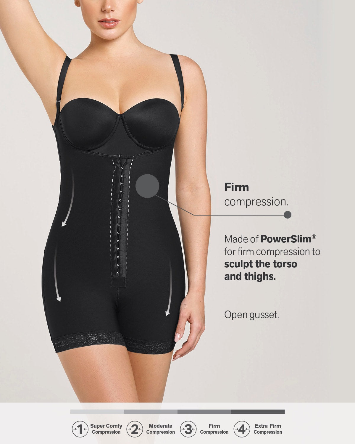  Firm Compression Boyshort Body Shaper With Butt Lifter (Front Hook-and-Eye Closure)