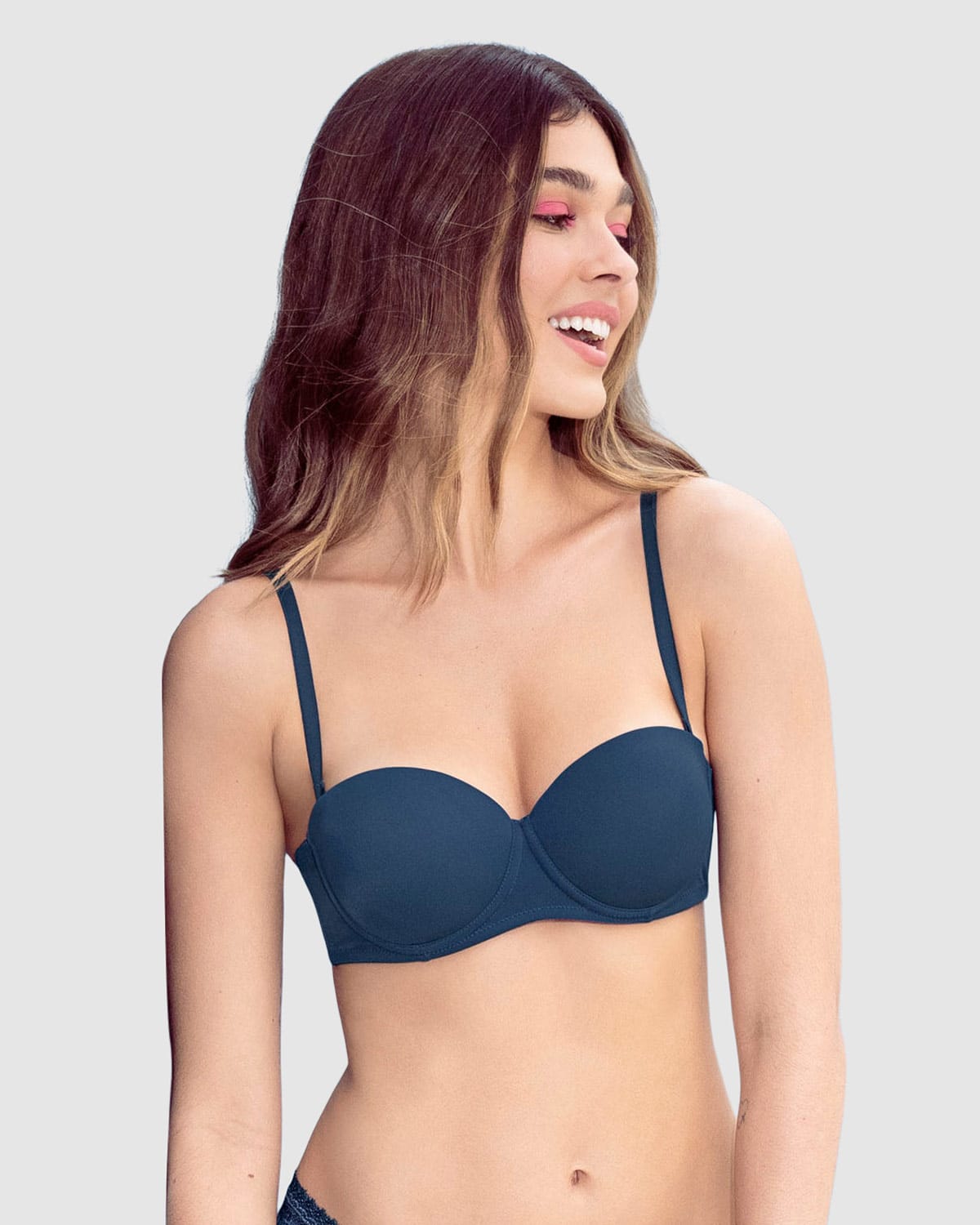  Strapless Demi Balconette Push Up Bra
