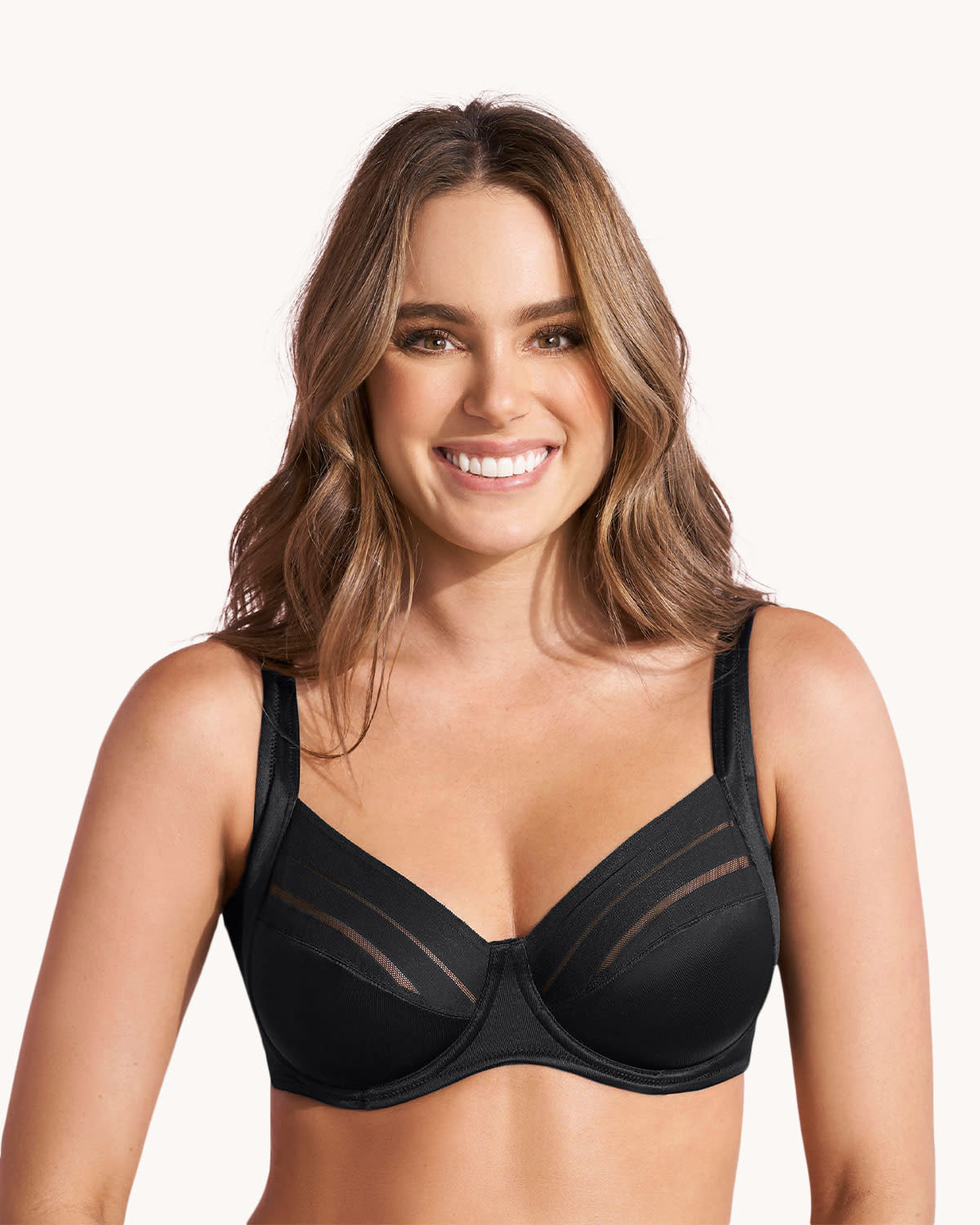  Lace Stripe Natural Support Classic Bra