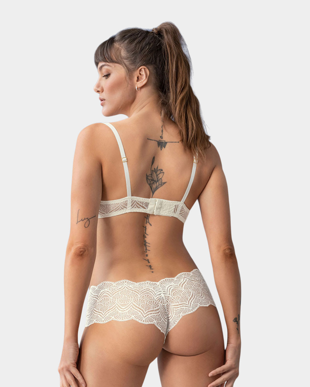  Sheer Lace Bralette With Underwire