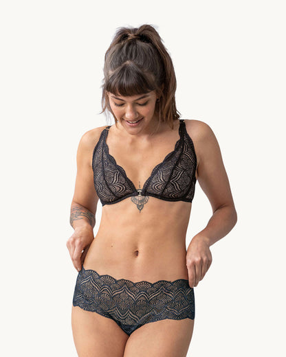  Sheer Lace Bralette With Underwire
