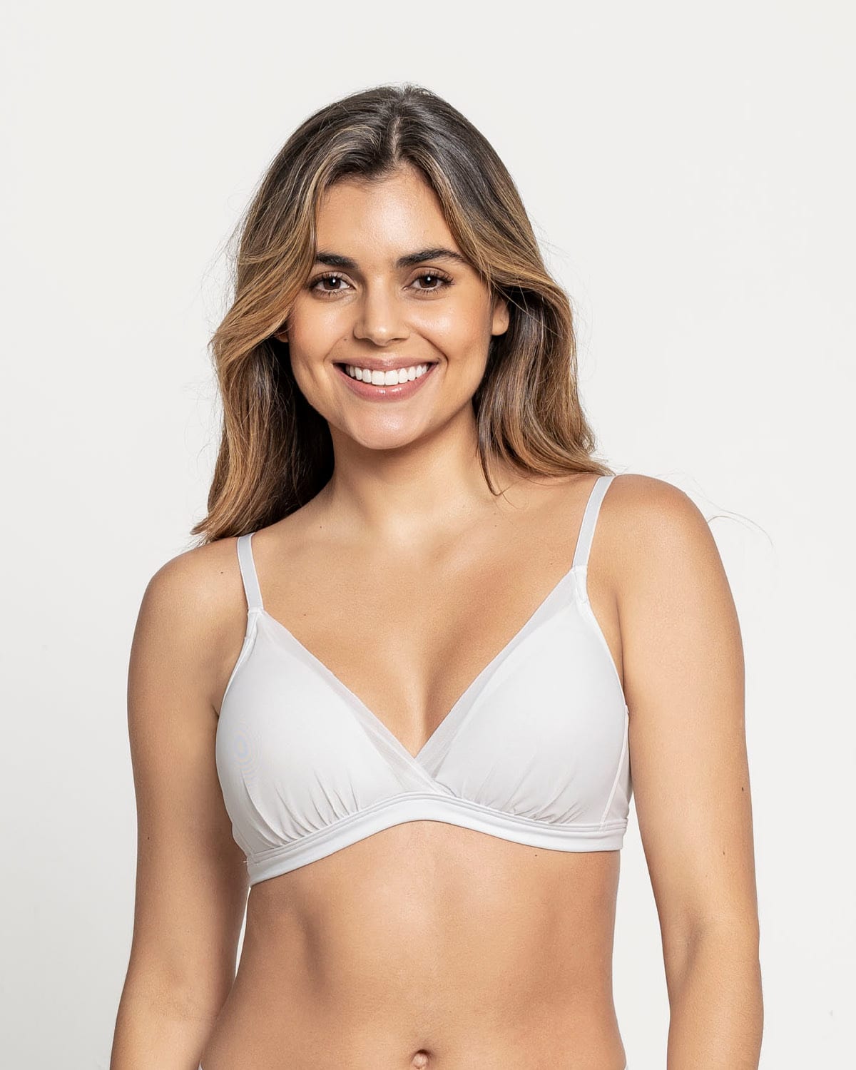  Feather Fresh High-tech Wireless Tulle Overlay V-neck Bralette