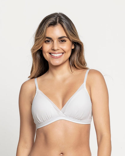  Feather Fresh High-tech Wireless Tulle Overlay V-neck Bralette