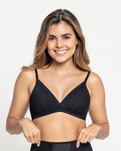  Feather Fresh High-tech Wireless Tulle Overlay V-neck Bralette