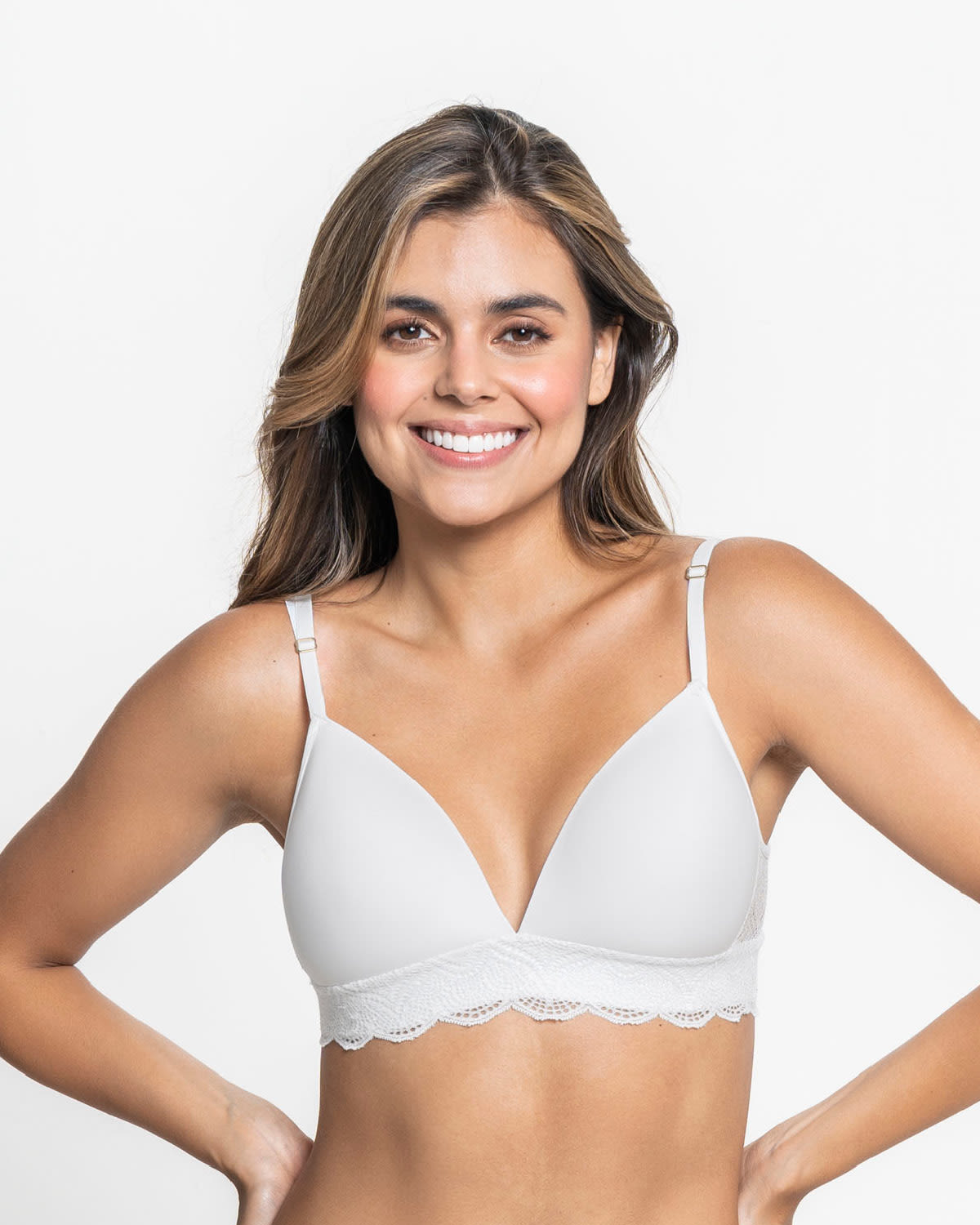  Comfy Deep V-neck Lace Accent Bralette