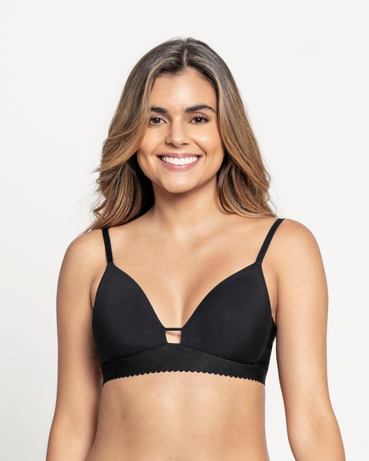 Plunge Wireless Scalloped Trim Bra The Perfect Comfort Bra