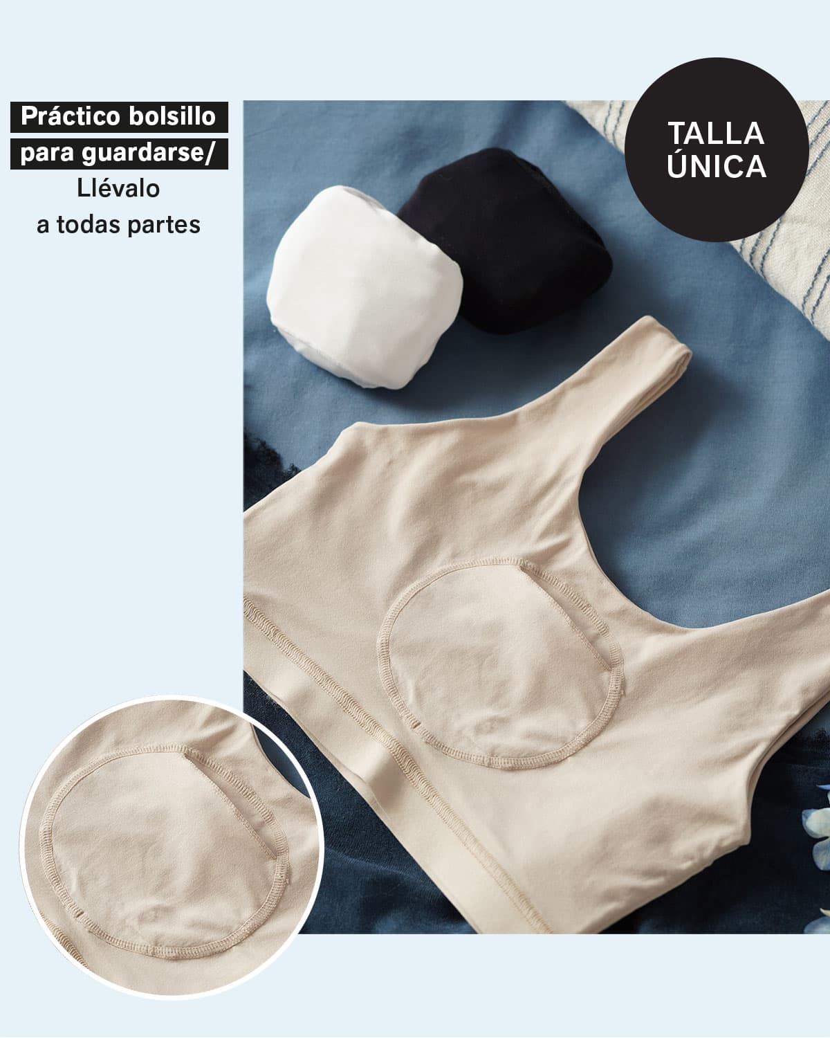  One-Size Pocket Bra Built-In Storage Pocket