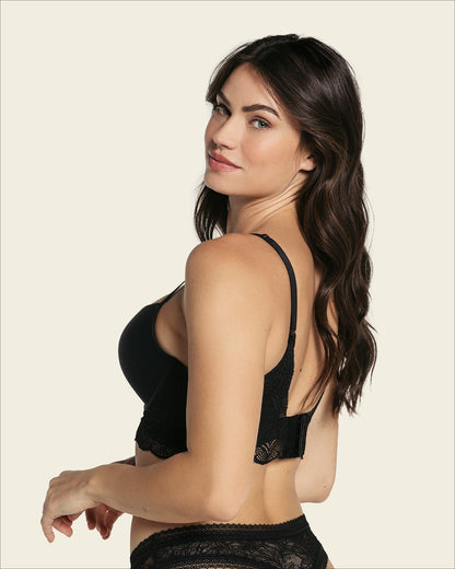  Front Cutout Demi-Cup Double Push Up Bra Luxe Lift