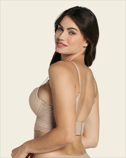  Front Cutout Demi-Cup Double Push Up Bra Luxe Lift