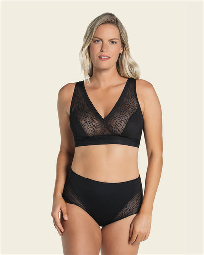  Florence Sheer Stripe Lace Unlined Wireless Bralette