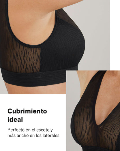  Florence Sheer Stripe Lace Unlined Wireless Bralette