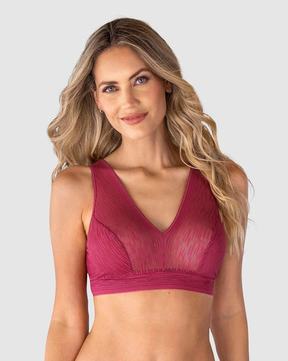  Florence Sheer Stripe Lace Unlined Wireless Bralette