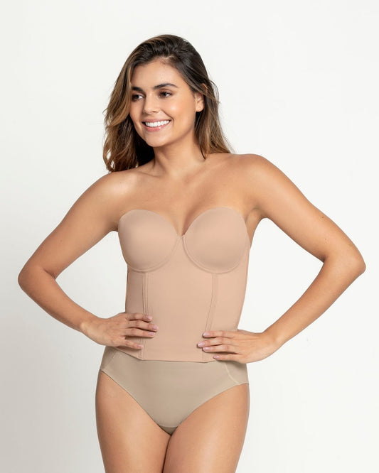  Longline Strapless Bustier Bra
