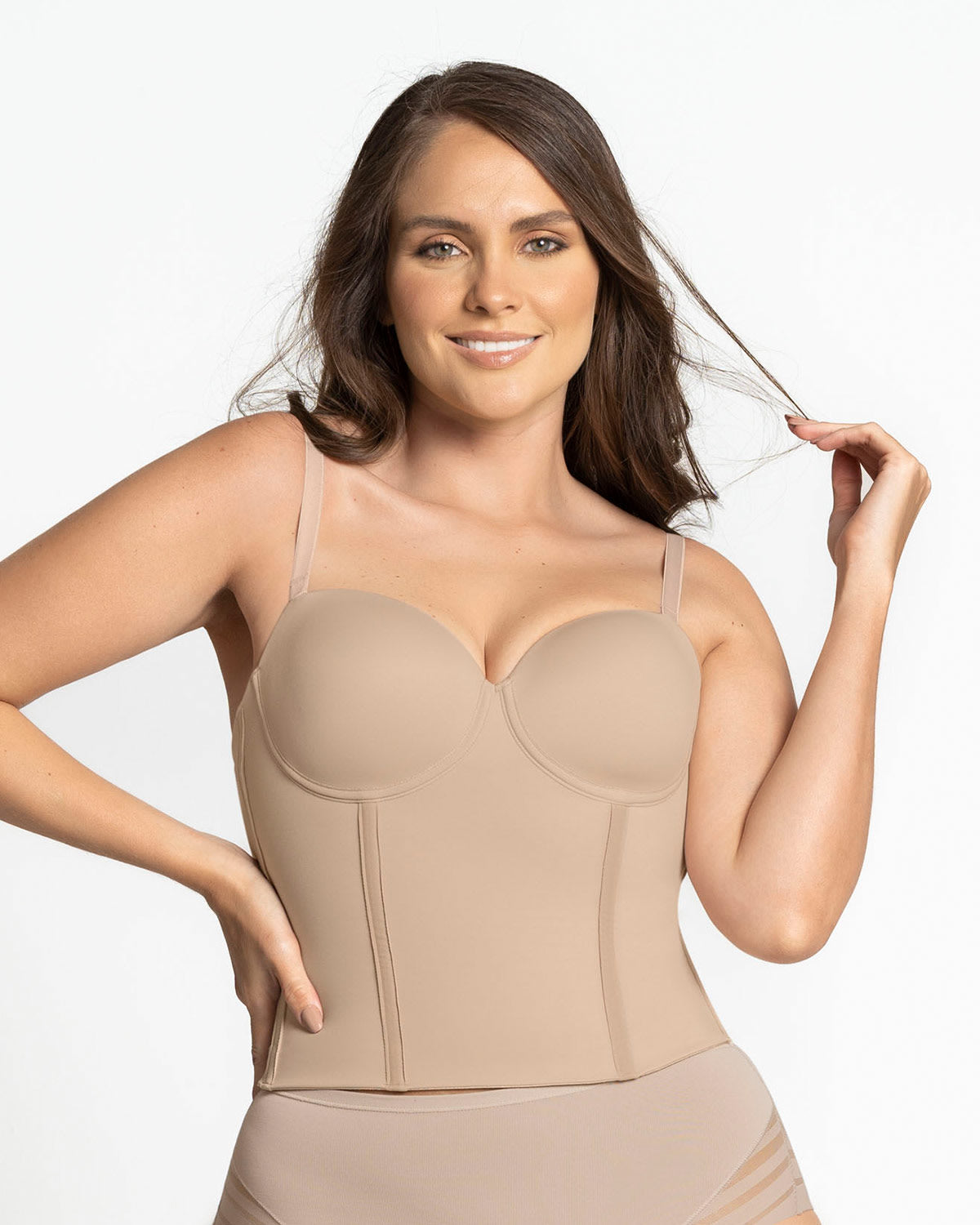  Longline Strapless Bustier Bra