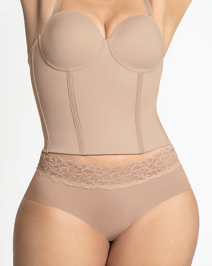  Longline Strapless Bustier Bra