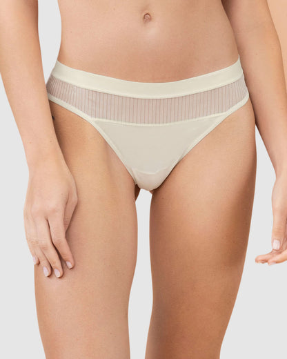 Eco-Friendly Thong Knicker With Tulle Details And Ultra-Flat Waistband