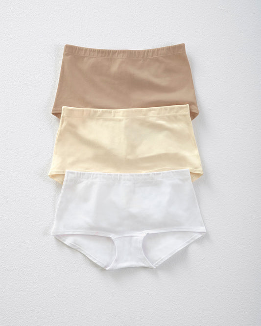  3 Boyshorts In Stretch Cotton With Good Coverage
