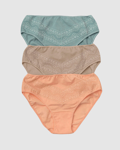  3-pack High-cut Brief Knickers With Lace
