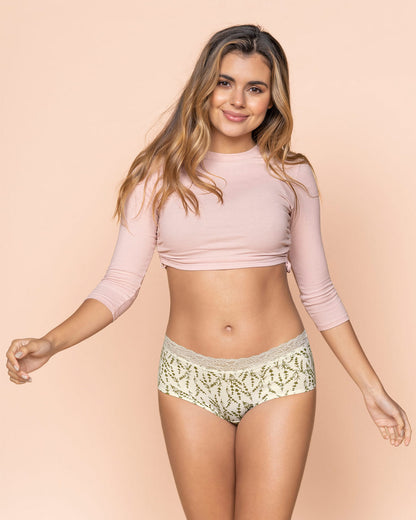  3-Pack Lace Trim Hipster Knickers In Stretch Cotton