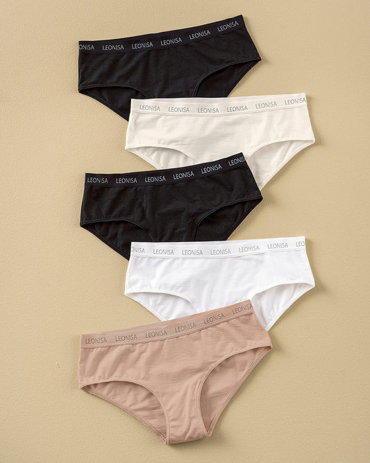  5-Pack Cotton Blend Hipster Knickers