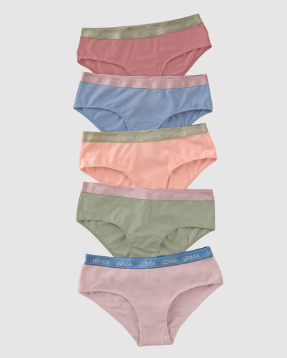  5-Pack Cotton Blend Hipster Knickers