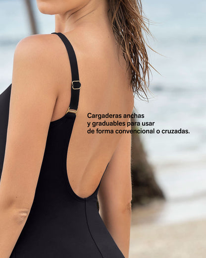  Sculpting Classic One-Piece Swimsuit Criss-Cross Top