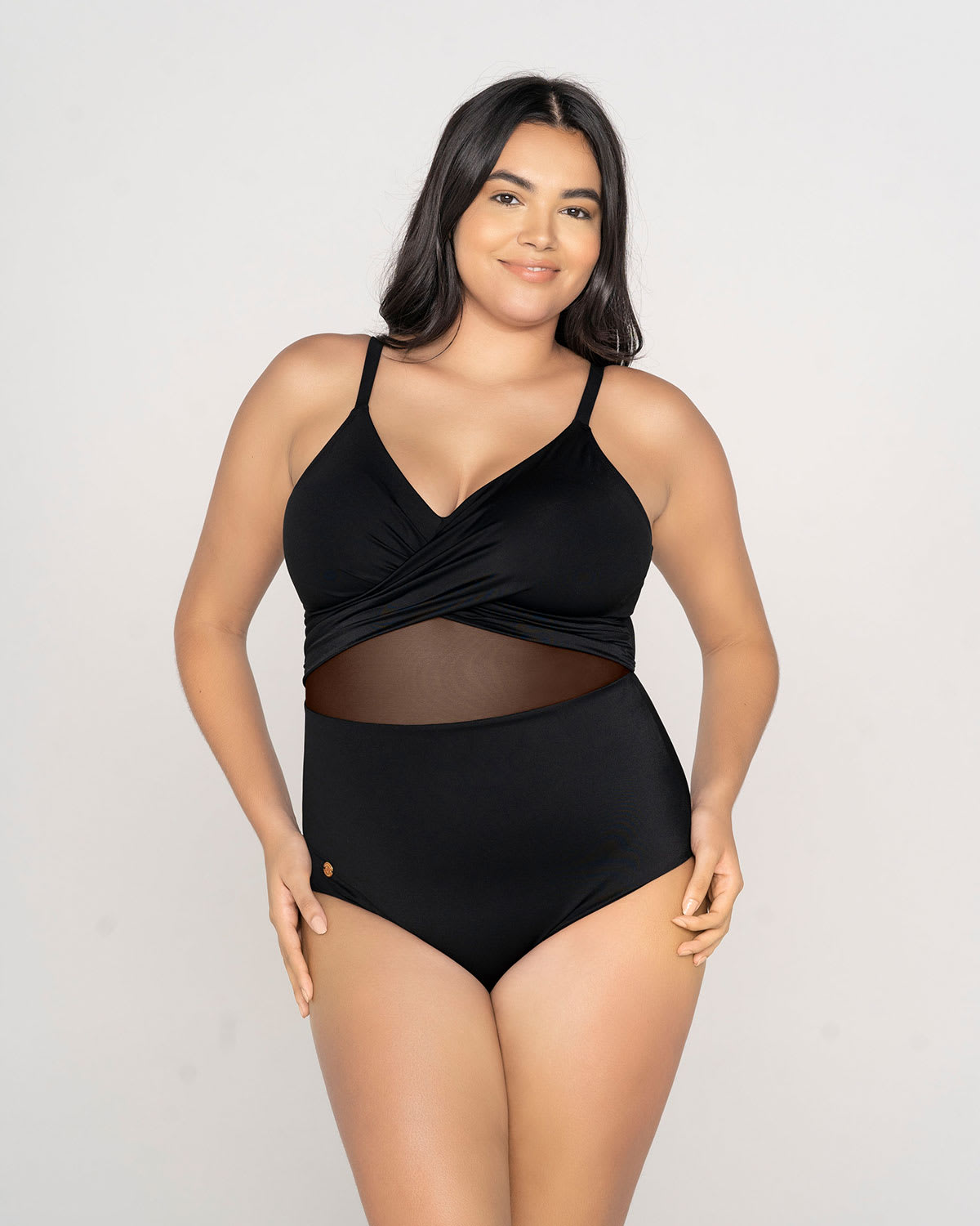  Sheer Details One-Piece Slimming Swimsuit