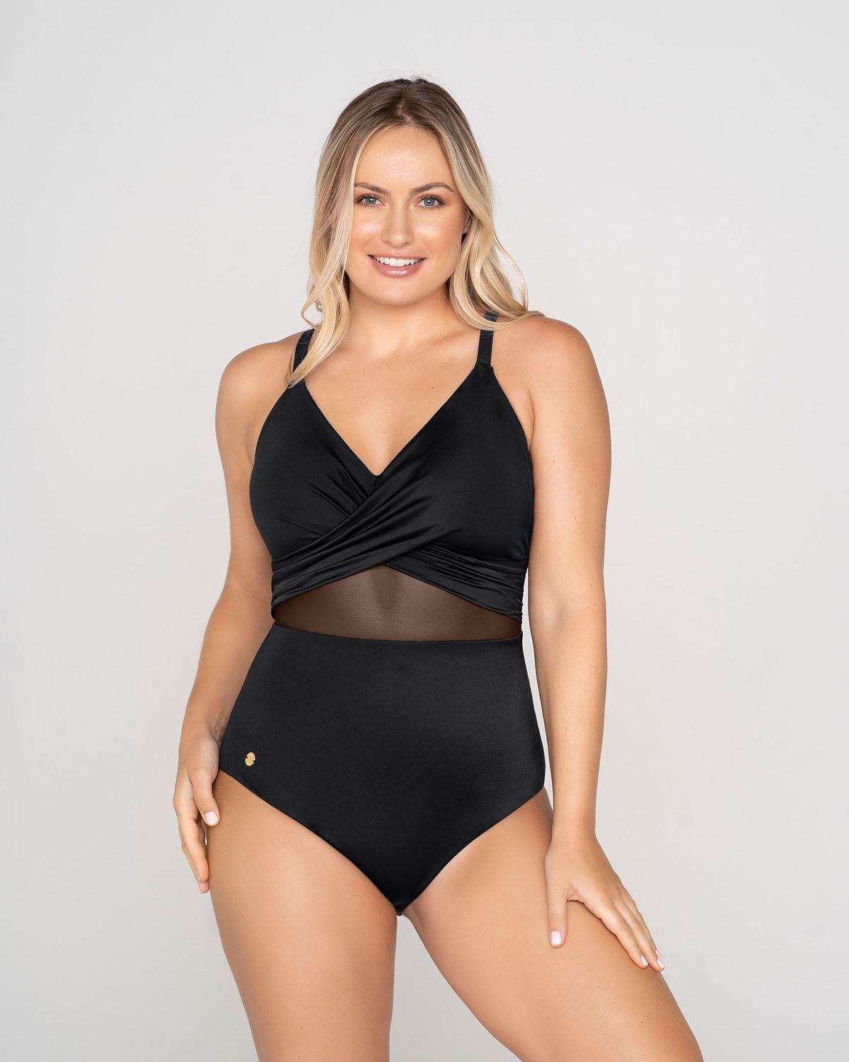  Sheer Details One-Piece Slimming Swimsuit