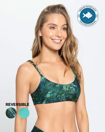  Eco-Friendly Reversible Bikini Top, Textured Straps