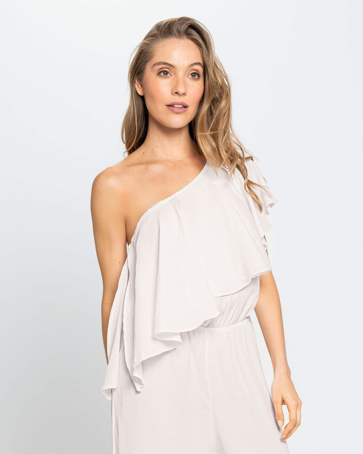  Multiuse Ruffle One-Shoulder Jumpsuit