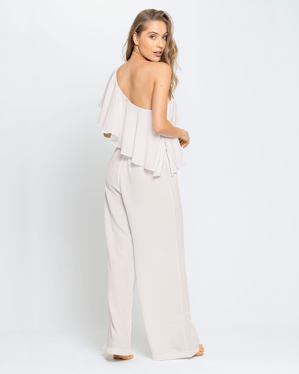  Multiuse Ruffle One-Shoulder Jumpsuit
